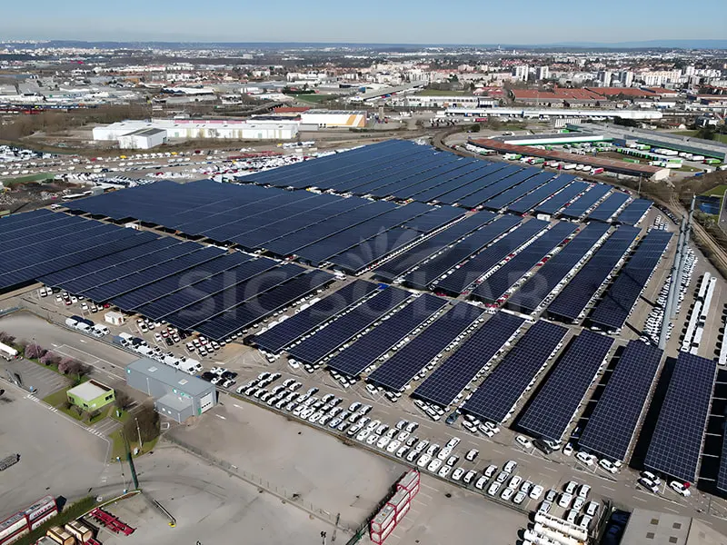 16MW 프랑스 태양광 발전 간이 차고 시스템