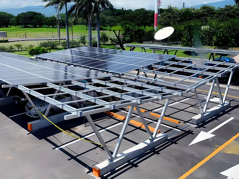 80KW 미국의 모든 알루미늄 간이 차고 태양 전지 패널 시스템